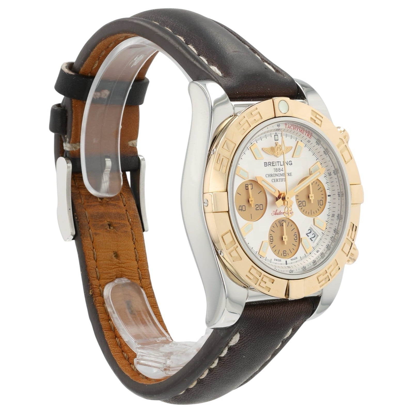 Breitling Chronomat Silver Dial Gold & Steel 41mm Automatic Men’s Watch CB0140