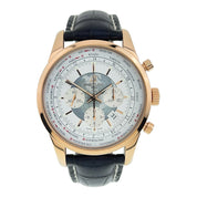 Breitling Transocean Chrono 18k Rose Gold White Dial 46mm Automatic Watch RB0510