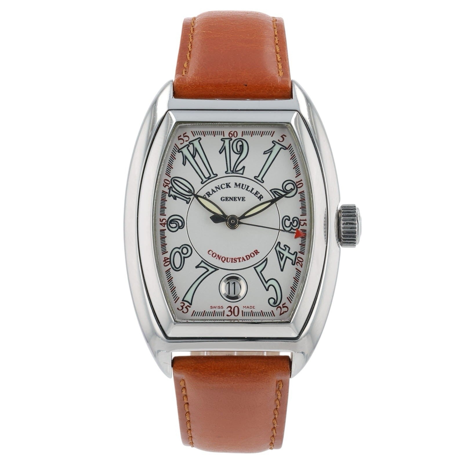 Franck Muller Conquistador Stainless Steel Silver Dial 34mm Automatic Watch