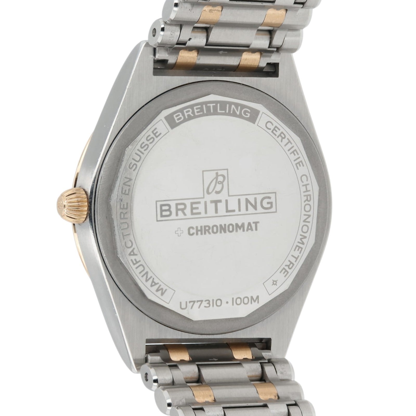 Breitling Chronomat White Dial 18k Rose Gold & Steel 32mm Quartz Womens U77310