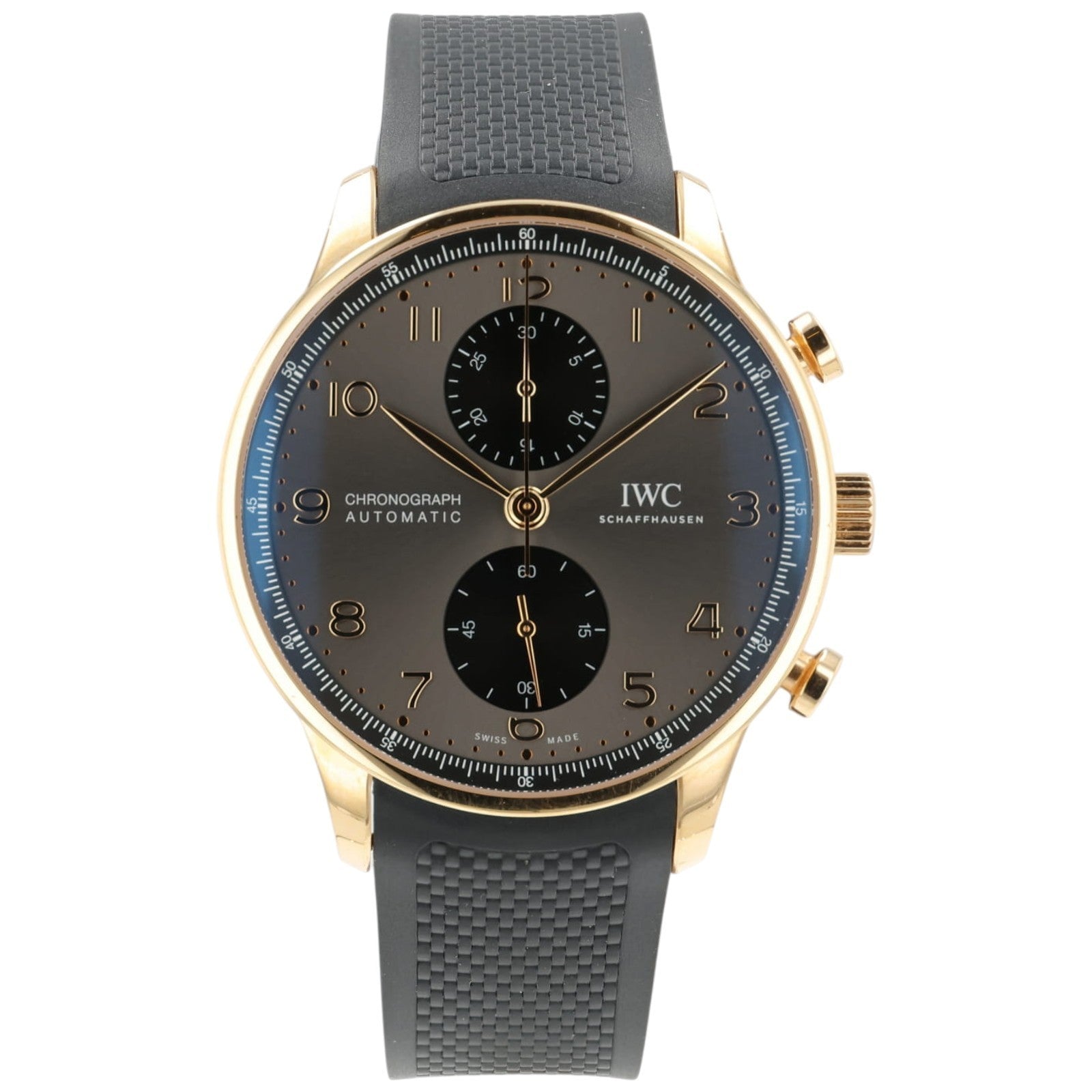 IWC Portugieser Chrono Gray Dial 18k Rose Gold 41mm Auto Men's Watch IW371610