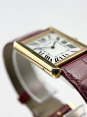 Cartier Tank Solo 18k Gold 3167 27.5mm Quartz Unisex Watch Roman Numerals