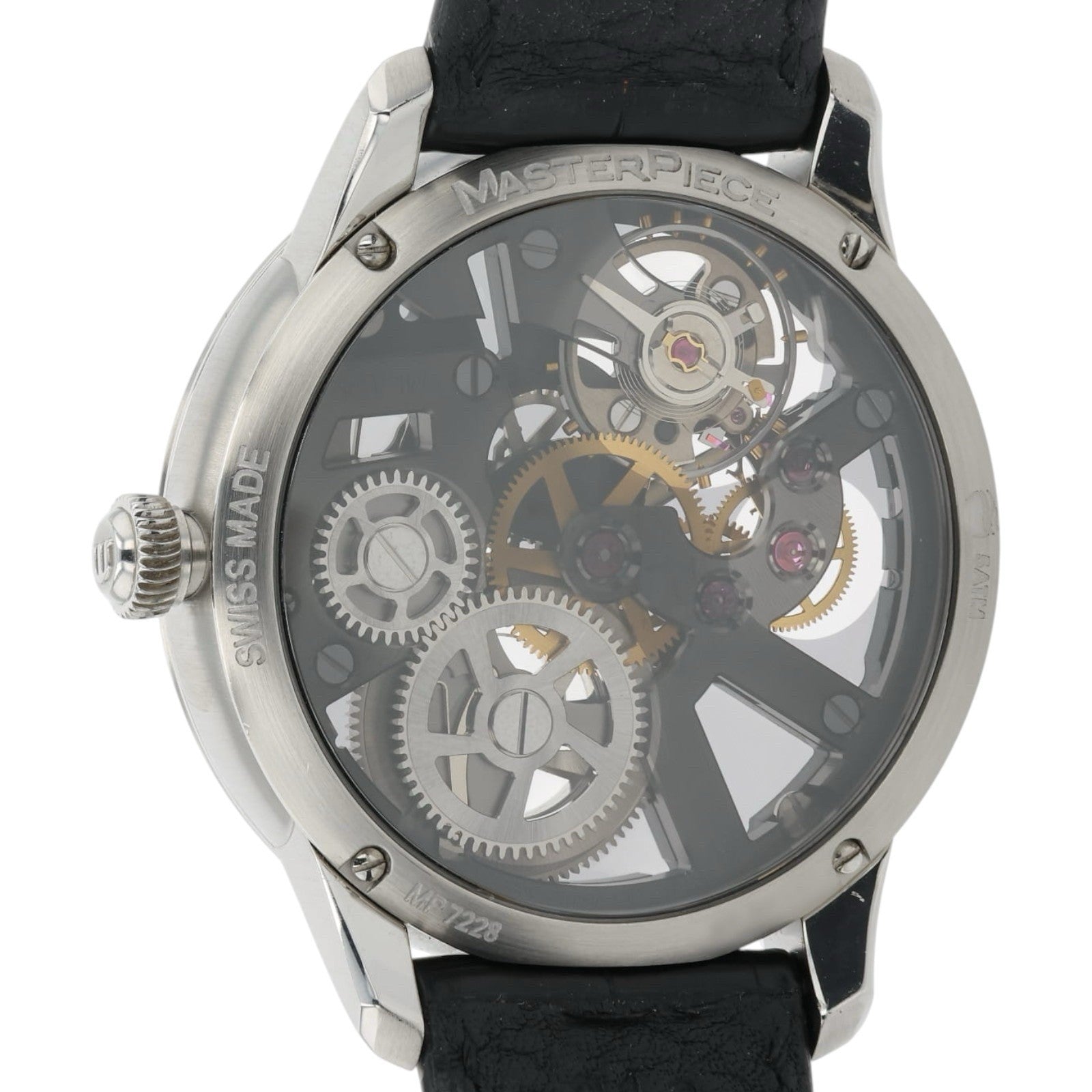 Maurice Lacroix Stainless Steel Skeleton Dial 43mm Manual Wind Mens Watch MP7228