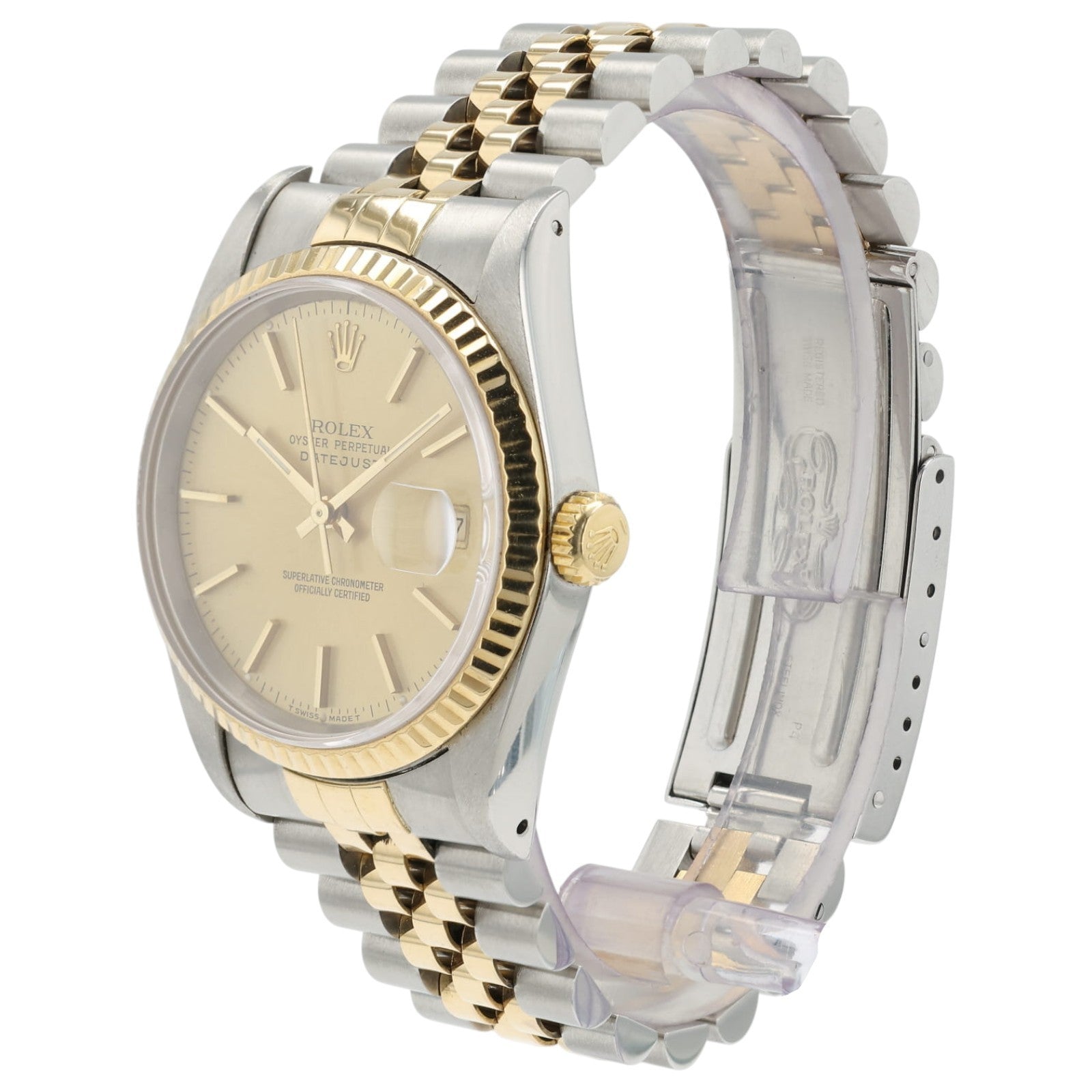 Rolex Datejust Champagne Dial 18K Yellow Gold and Steel 36mm Automatic 16233
