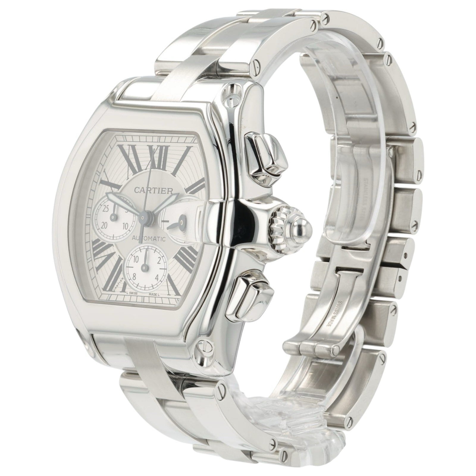 Cartier Roadster Silver Dial Stainless Steel 43mm Automatic Men’s Watch W62019X6