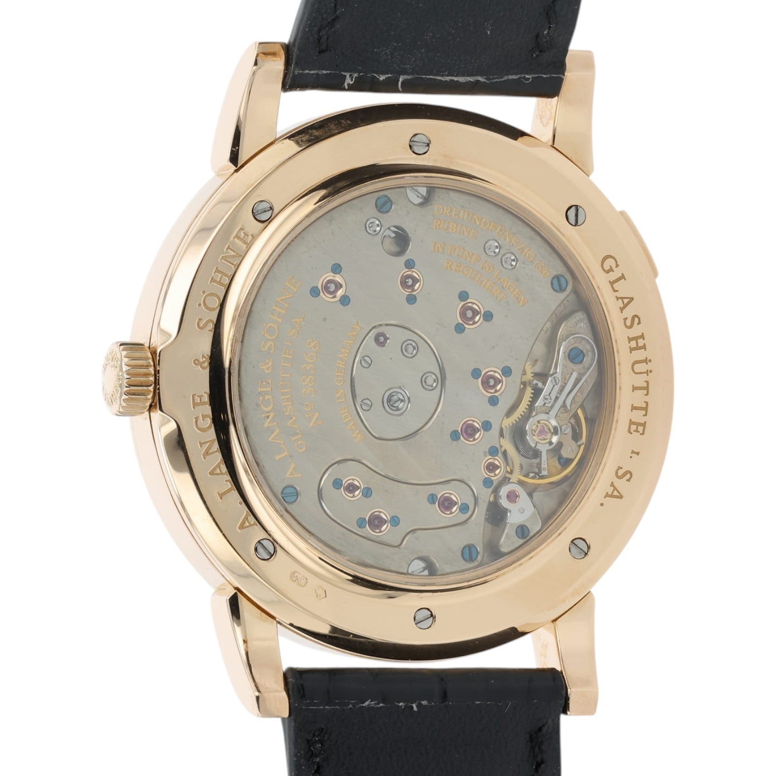 A. Lange & Sohne Grand Lange 1 Black Dial 18k Rose Gold 42mm Manual Mens 115.031