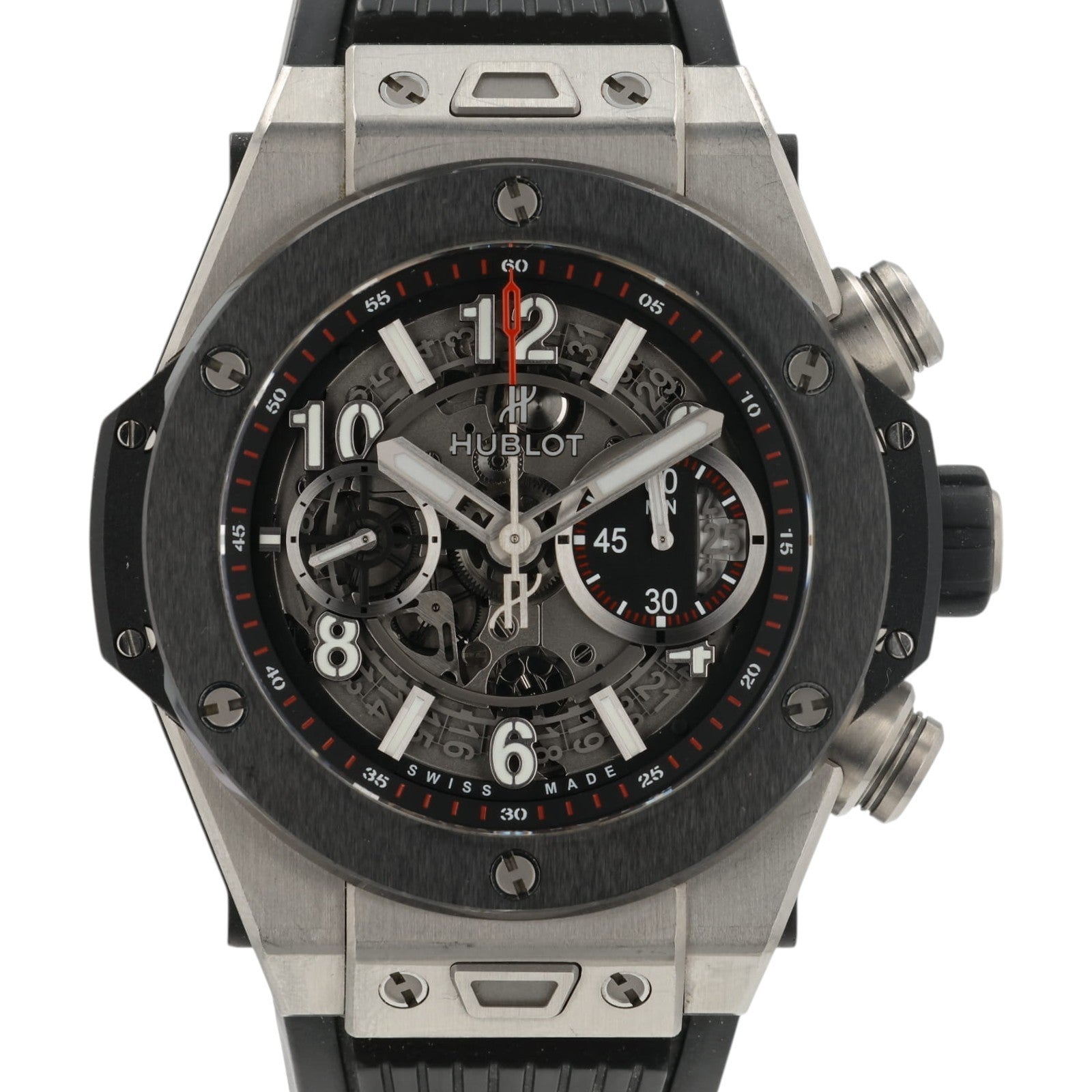 Hublot Big Bang Matte Skeleton Dial Titanium 45mm Automatic Mens 411.NM.1170.RX