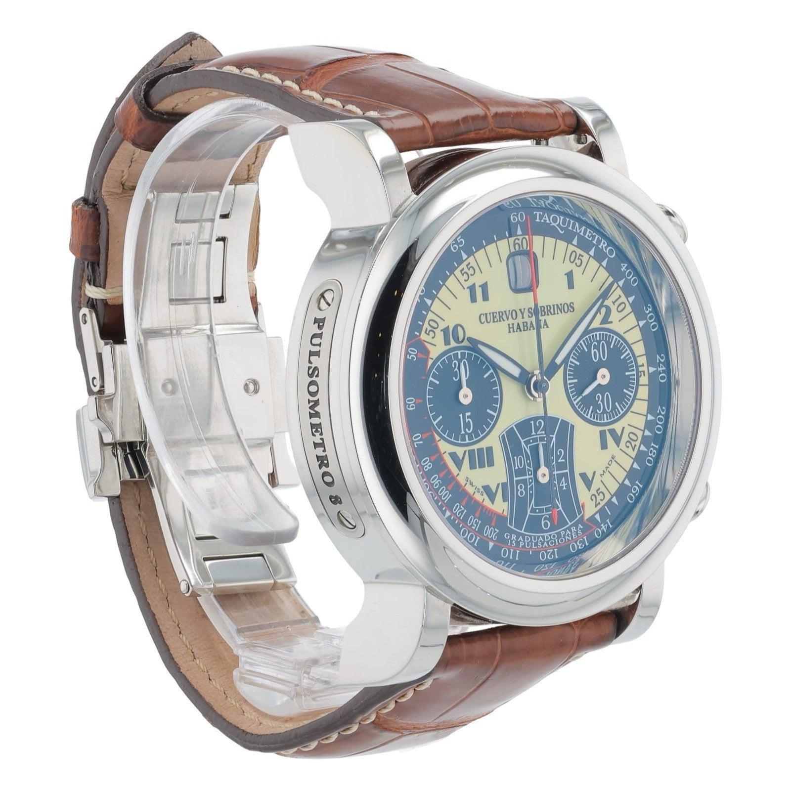 Cuervo Y Sobrinos Stainless Steel Multi Color Dial 43mm Automatic Pulsometro 8