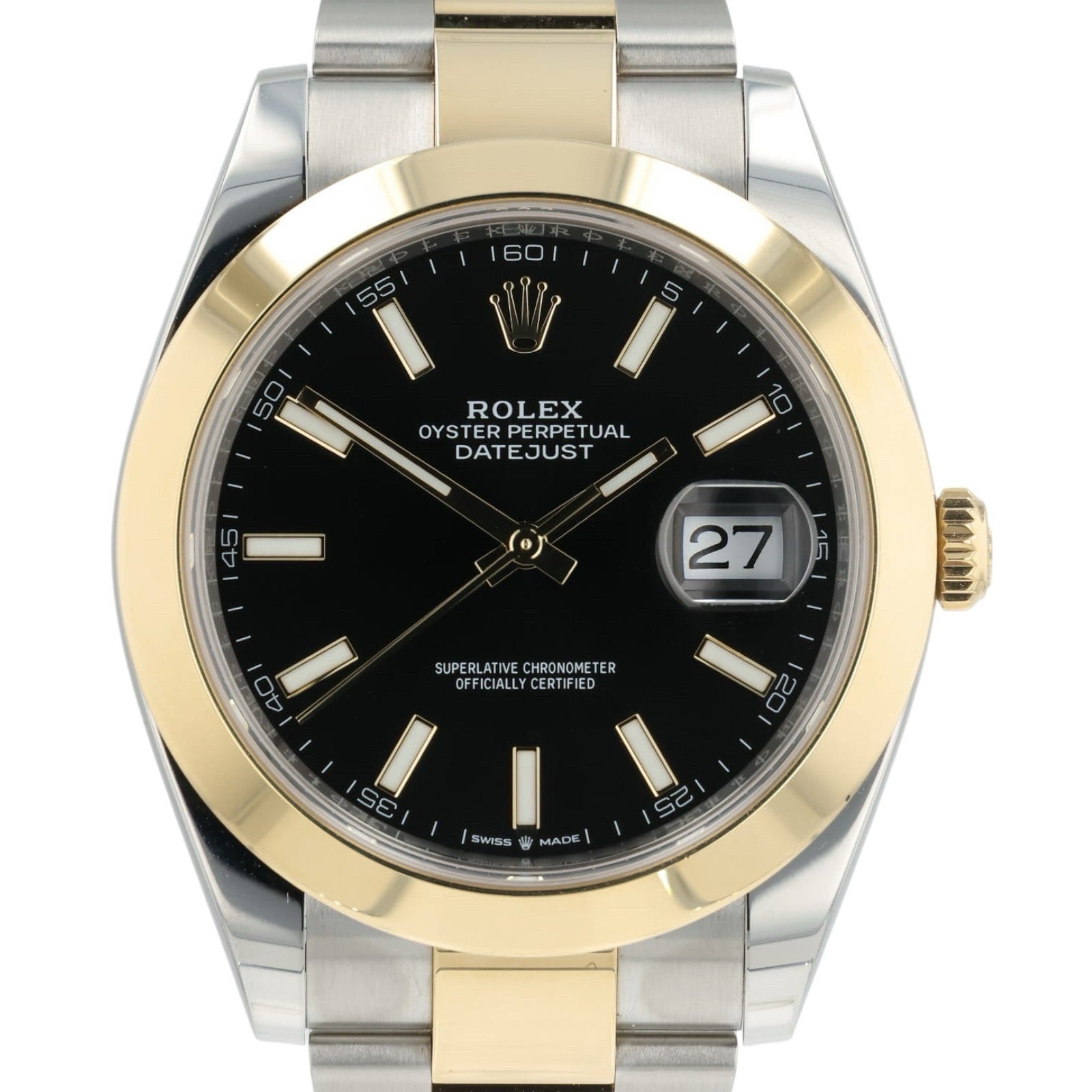 Rolex Datejust Two Tone Black Dial Gold & Steel 41mm Automatic Mens Watch 126303