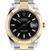 Rolex Datejust Two Tone Black Dial Gold & Steel 41mm Automatic Mens Watch 126303