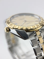 Tudor Classic Date Gold Linen Diamond Dial 18k and Steel Automatic Watch 21013