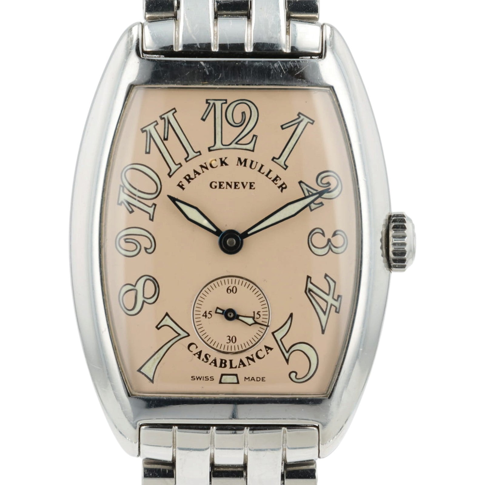 Franck Muller Casablanca Salmon Dial Steel 29x39mm Manual Wind Mens 7205 S6