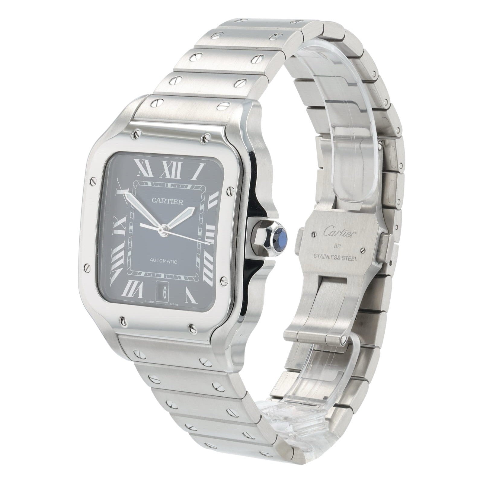 Cartier Santos Stainless Steel Blue Dial 39.8mm Automatic Men’s Watch WSSA0013