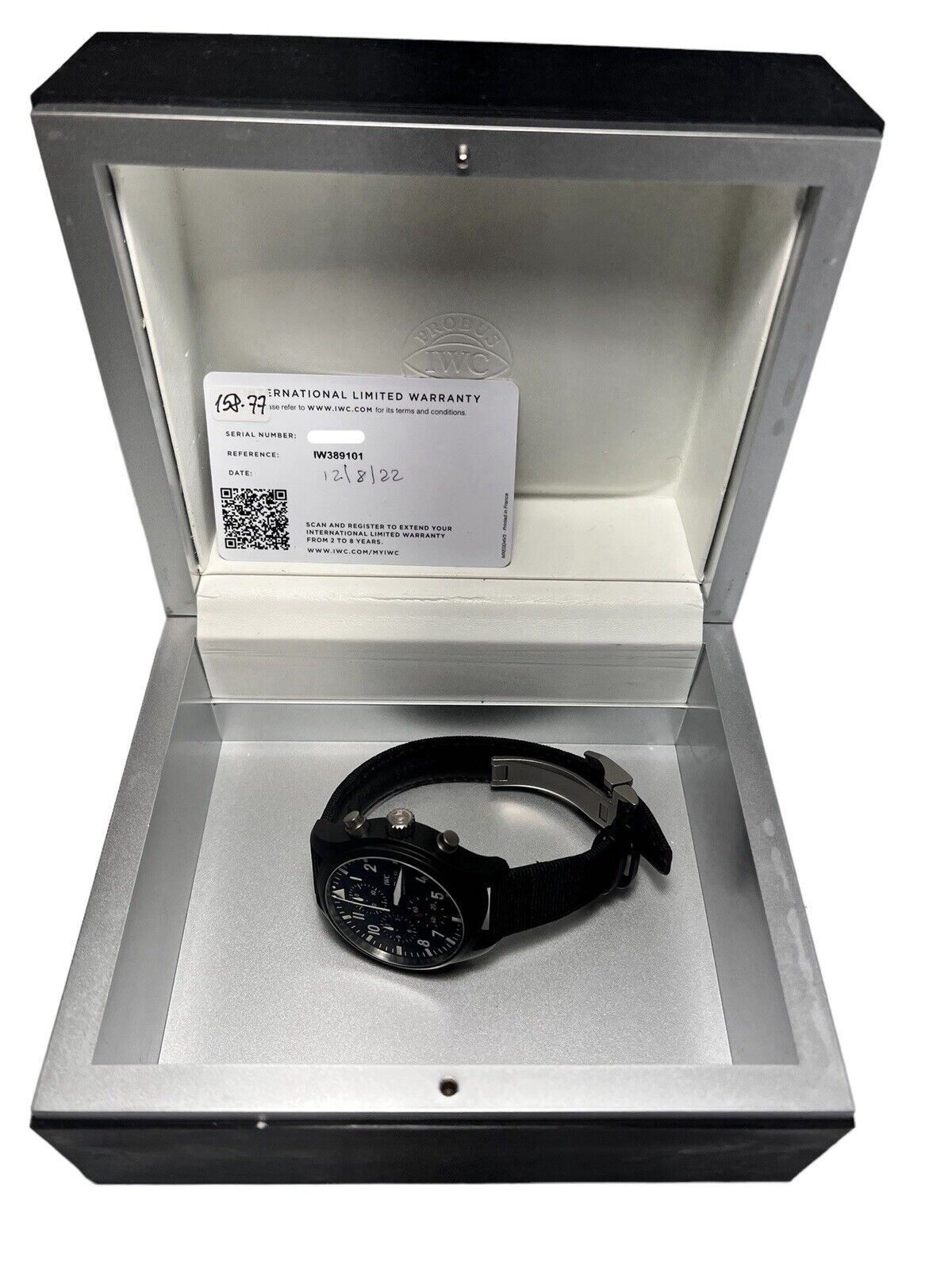 IWC Pilot Chronograph Top Gun Ceramic Black Automatic Mens Watch IW389101 - B/P