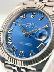 Rolex Datejust 41mm Stainless Steel Jubilee 18k Gold Fluted Blue Dial 126334