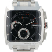 Tag Heuer Monaco Black Dial Stainless Steel 40.5mm Automatic Mens Watch CAL2110