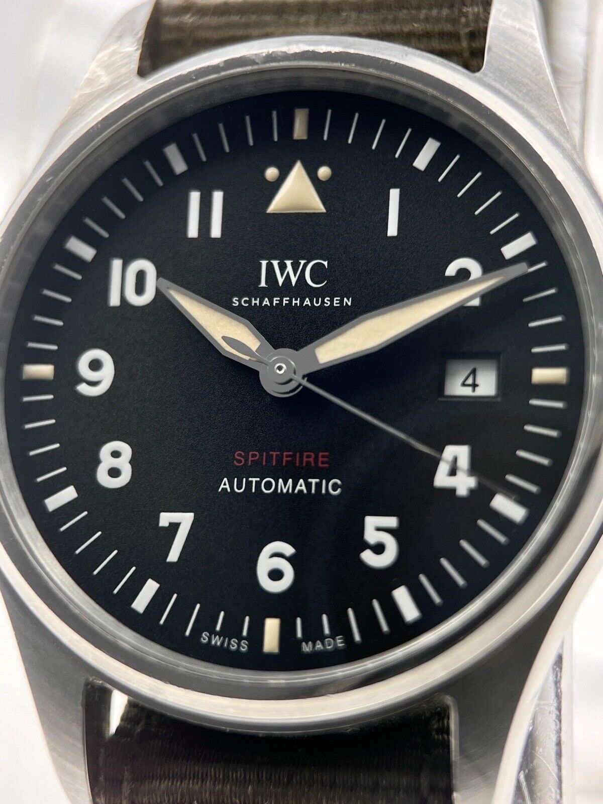 IWC Pilot's Spitfire Automatic Steel Mens Strap Watch Date IW326801 B&Ps