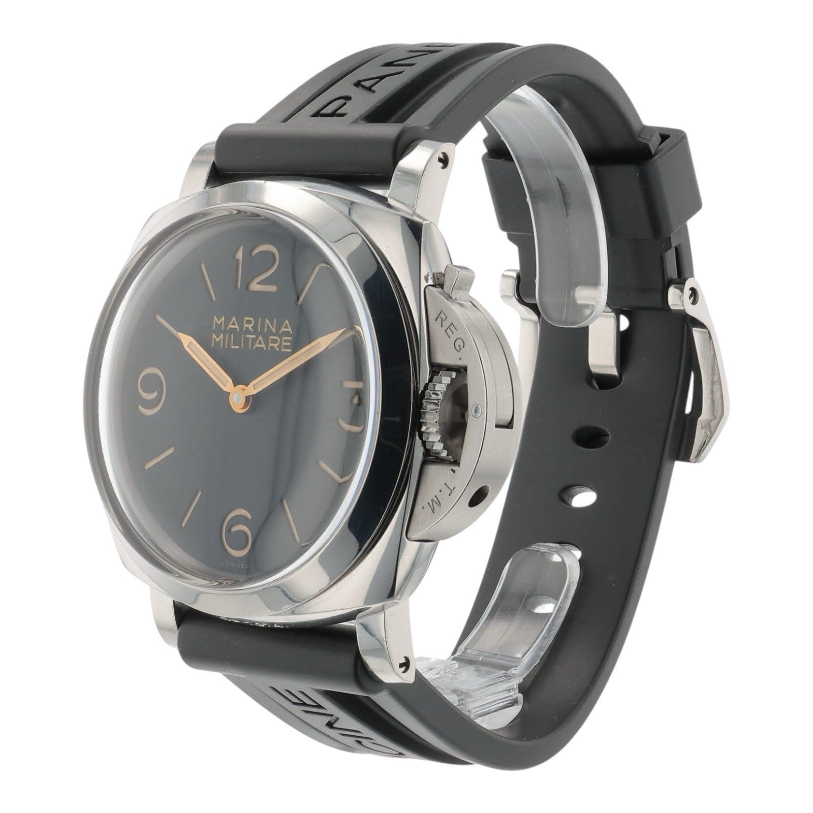 Panerai Marina Militare Black Dial Steel 47mm Manual Wind Men’s Watch PAM00673