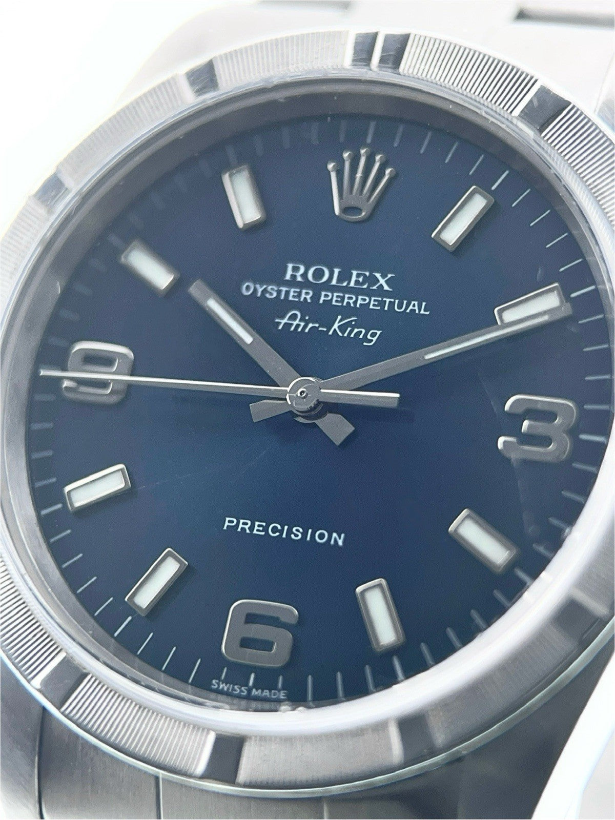 Rolex Air King Stainless Steel Blue Dial 34mm Automatic Men's Watch 14010M