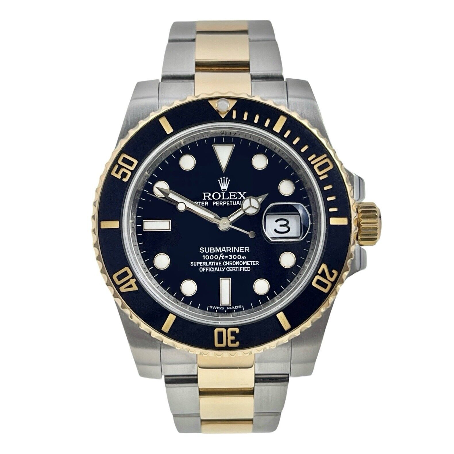 Rolex Submariner Date Gold and SS Two Tone 40mm Automatic Men’s Watch 116613LN