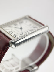 Cartier Tank Solo Steel Silver Dial 31mm Automatic Men's Diamond Watch W5200027