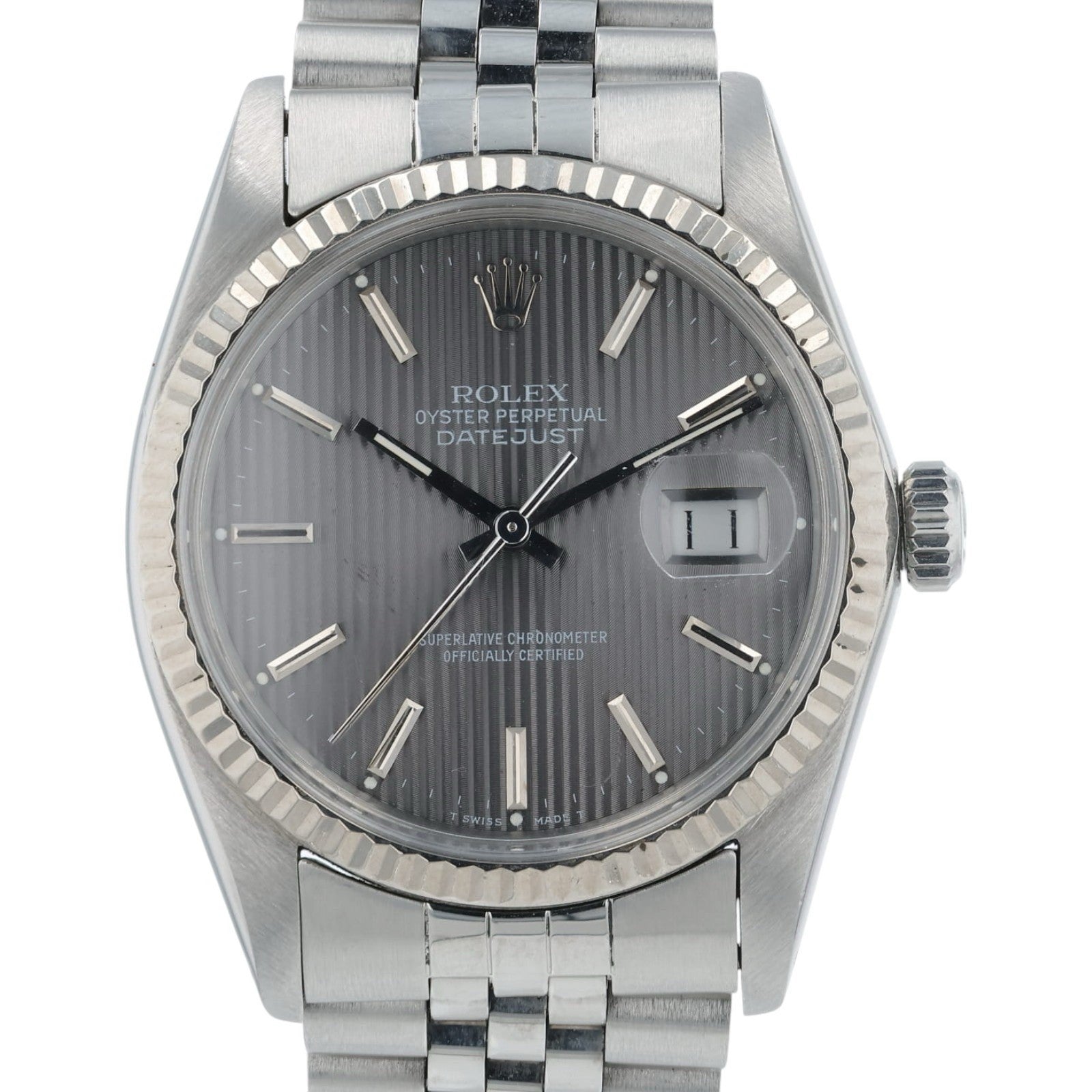 Rolex Datejust Grey Dial Stainless Steel 36mm Automatic Men’s Watch 16014