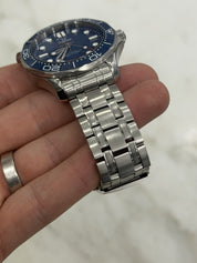 2023 Omega Seamaster Wave 300m Diver Blue Ceramic Watch 210.30.42.20.03.001