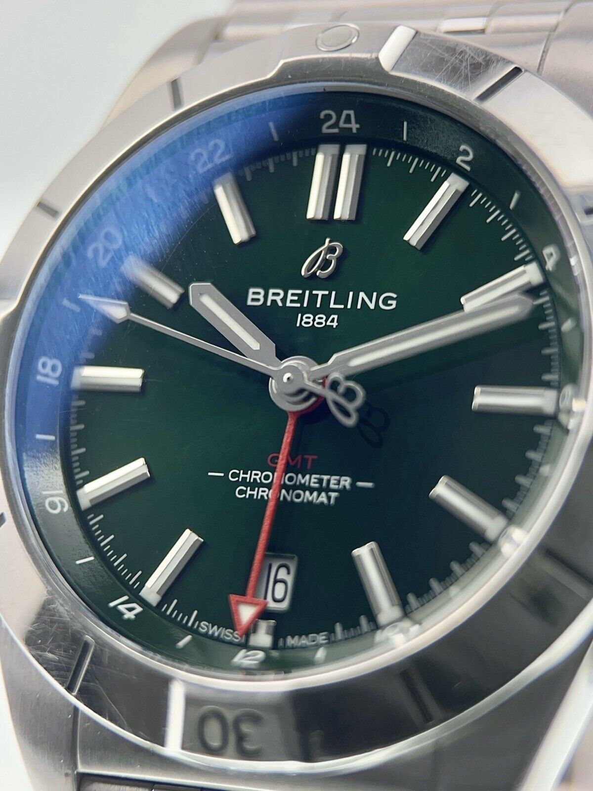 Breitling Chronomat GMT Stainless Steel Green Dial 40mm Automatic Men’s A32398