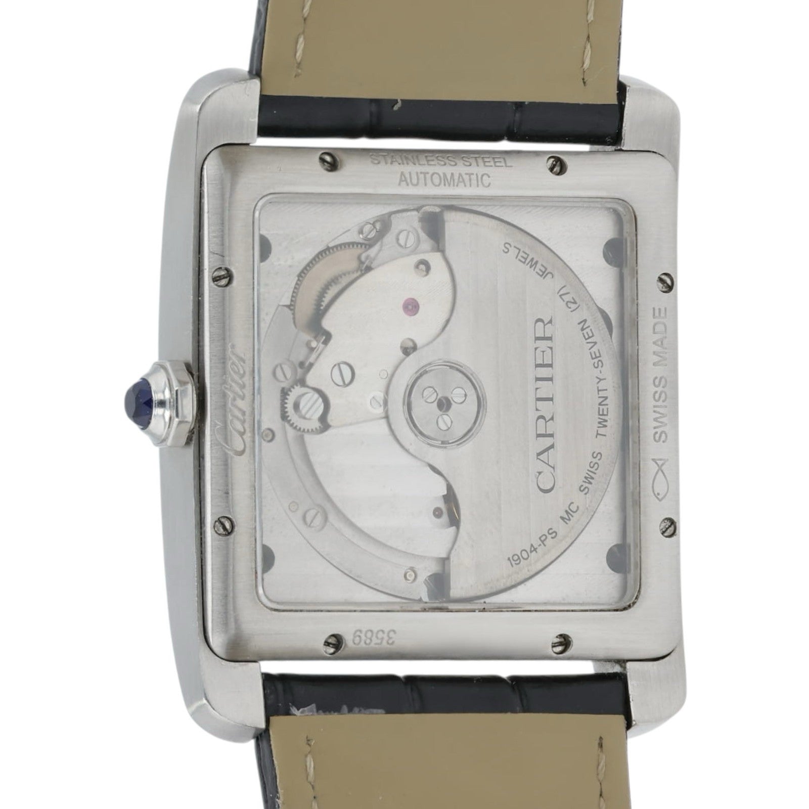 Cartier Tank Silver Dial Stainless Steel Diamond 34mm Automatic Watch WSTA0007