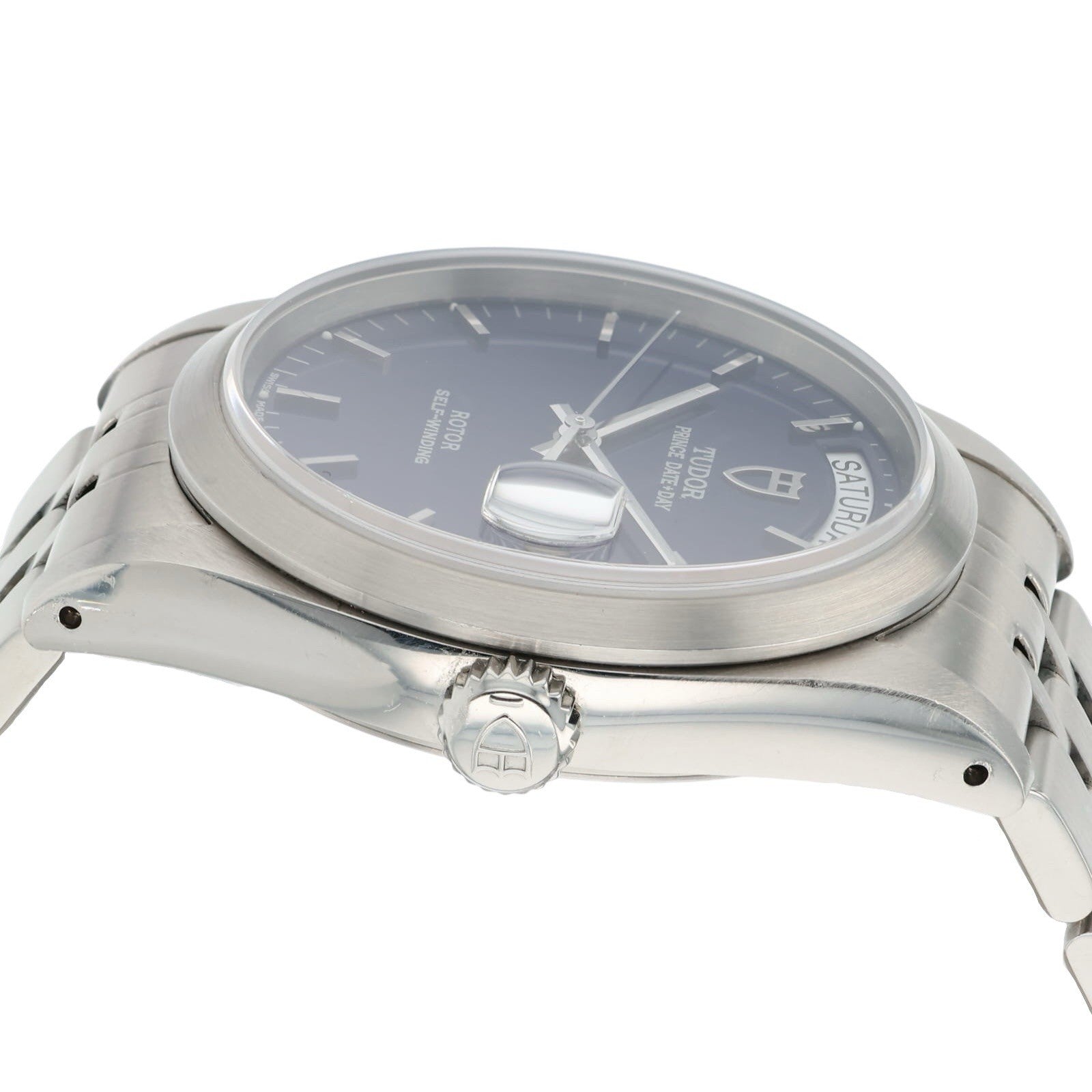 Tudor Prince Date Day Stainless Steel Blue Dial 36mm Automatic Mens Watch 76200