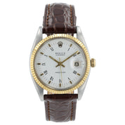 Rolex Date White Dial Stainless Steel 34mm Manual Wind Movement Mens Watch 6694