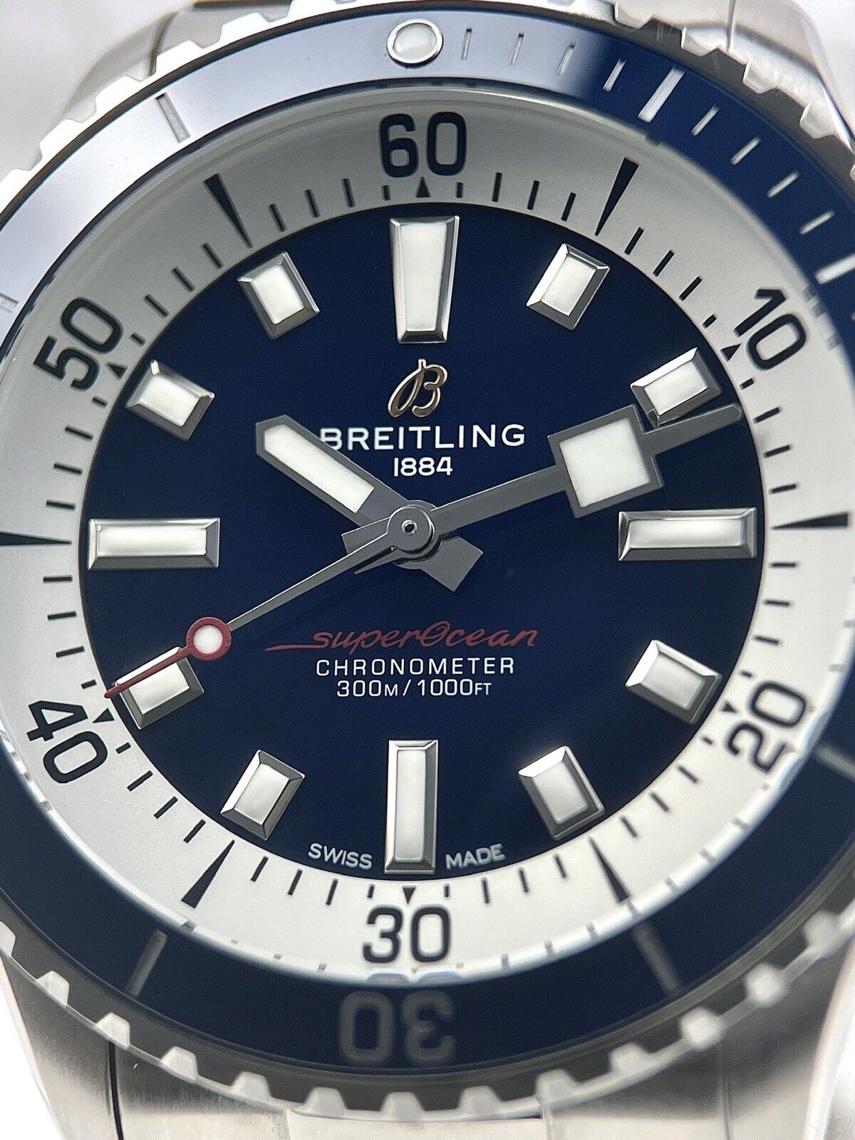 Breitling Superocean - Blue Dial 42mm Mens Automatic Steel Watch W/ B&P