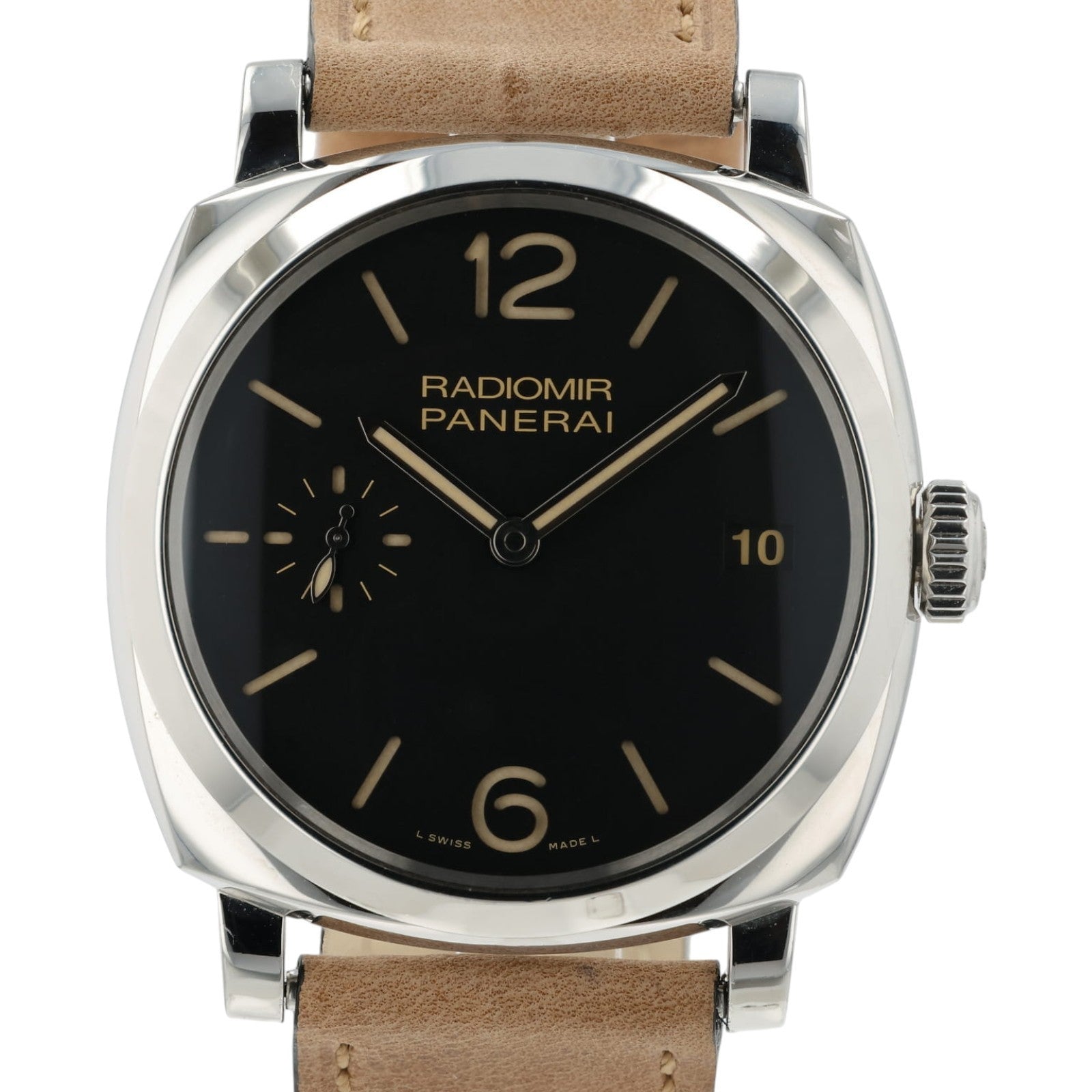 Panerai Radiomir 3 Days Black Dial Steel 47mm Manual Wind Mens Watch PAM00514