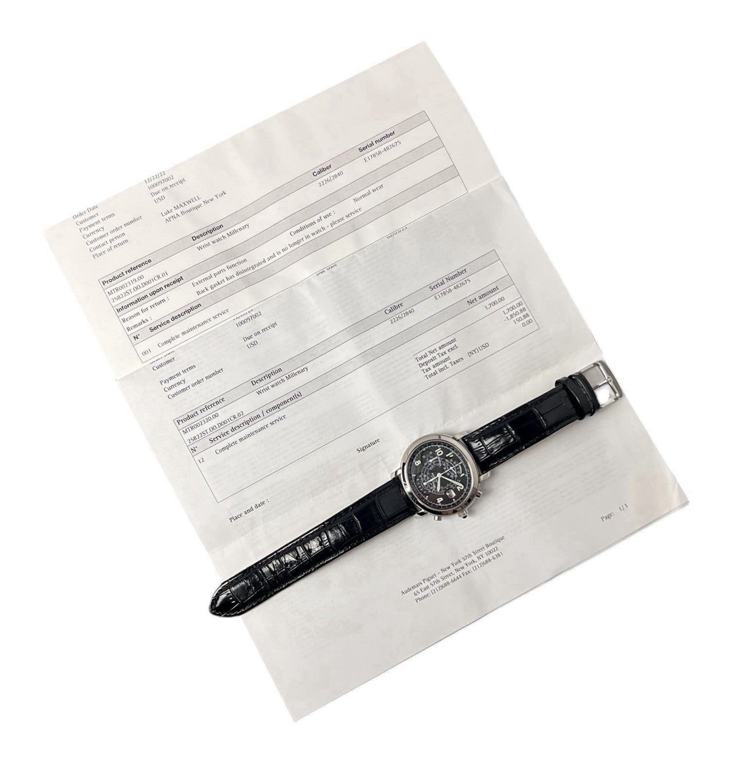 Audemars Piguet Millenary Steel Black Dial 41x37mm Automatic Men’s Watch 25822ST
