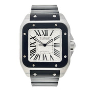 Cartier Santos 100 Steel and Rubber 38mm Automatic 2656 Men’s Watch W20121U2