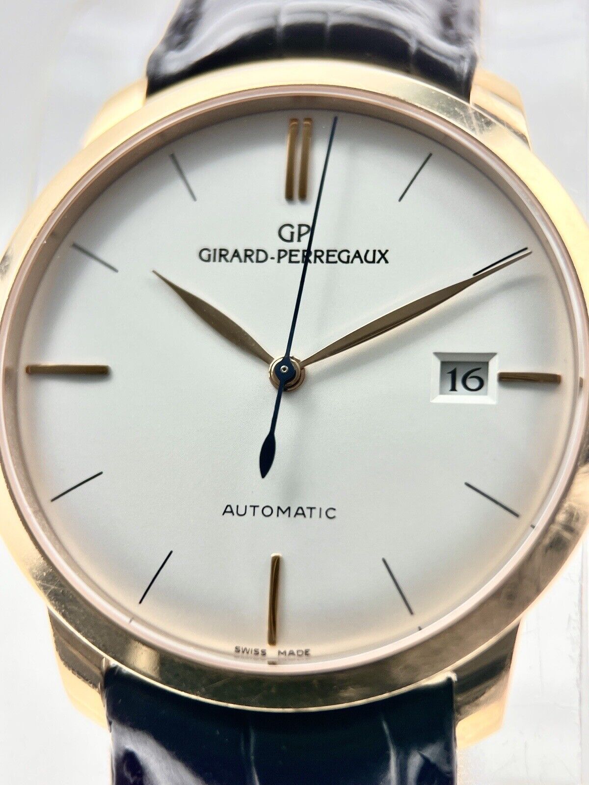 Girard Perregaux 1966 Automatic 38mm White Dial 18k Rose Gold Case Ref. 49525