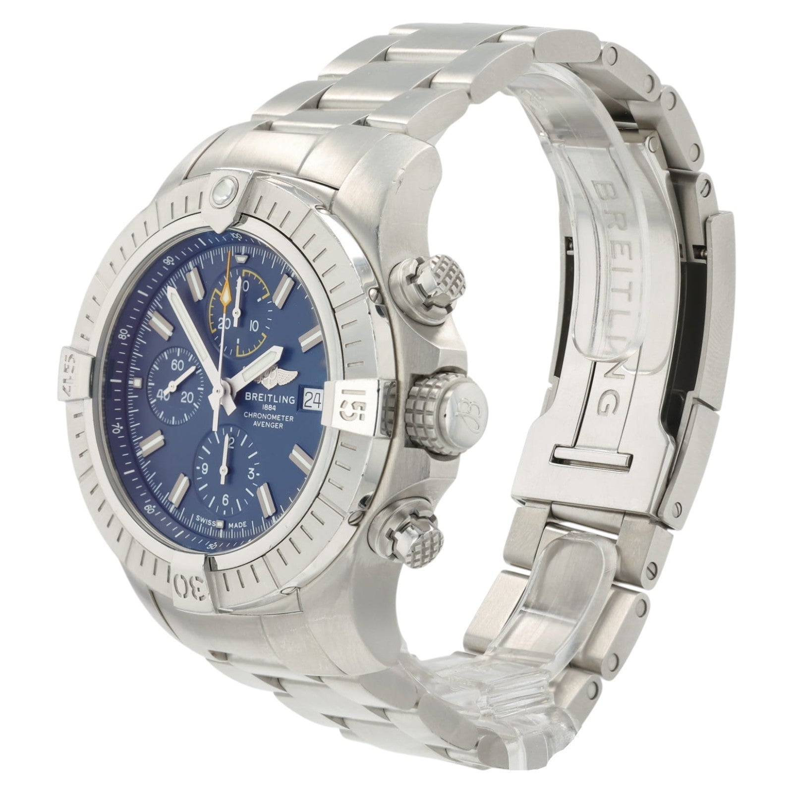 Breitling Avenger Chronograph Blue dial Steel 45mm Automatic Mens Watch A13317