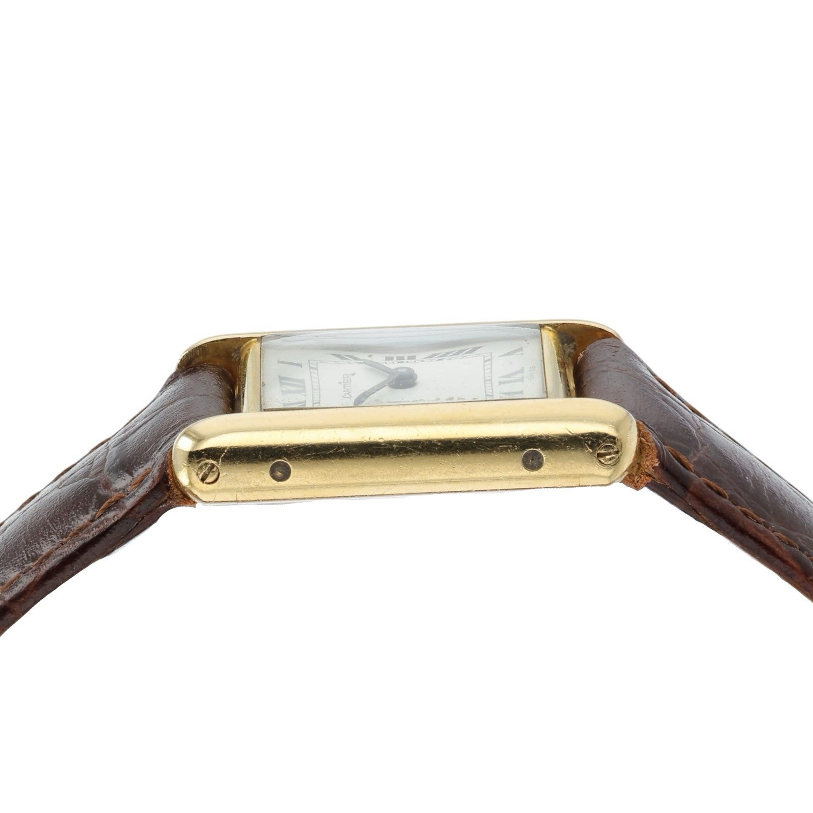 Cartier Tank Louis White Dial Stainless Steel 21x28mm Manual Wind Watch 78087
