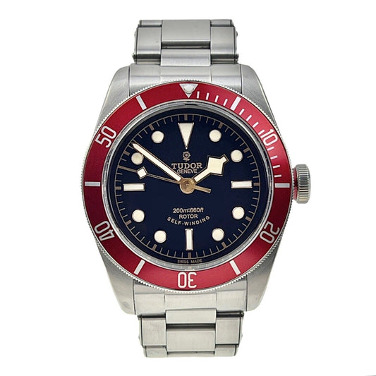 Tudor Black Bay Smiley Stainless Steel Red 41mm Automatic Watch 79220R