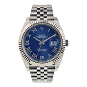 Rolex Datejust 41mm Stainless Steel Jubilee 18k Gold Fluted Blue Dial 126334
