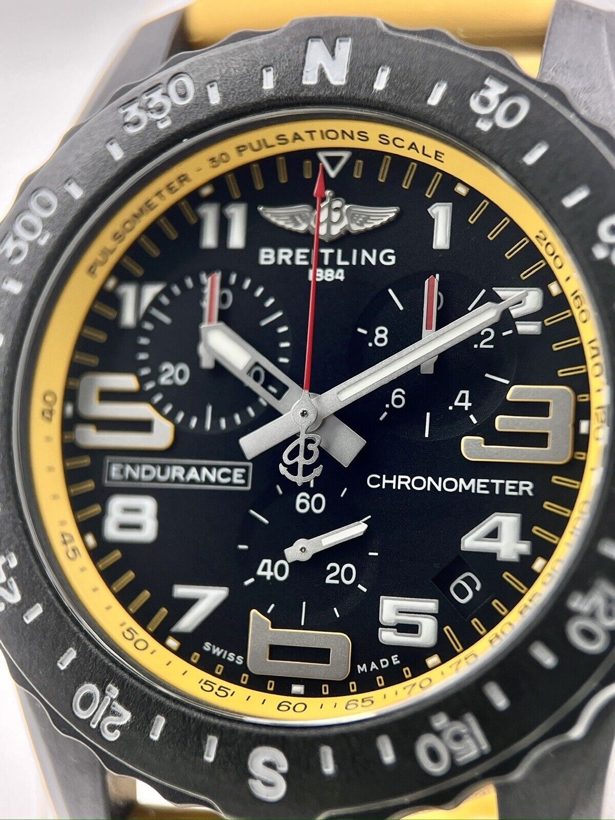 Breitling Endurance Pro Yellow Quartz  Movement 44mm Men's Watch X82310 - B&P