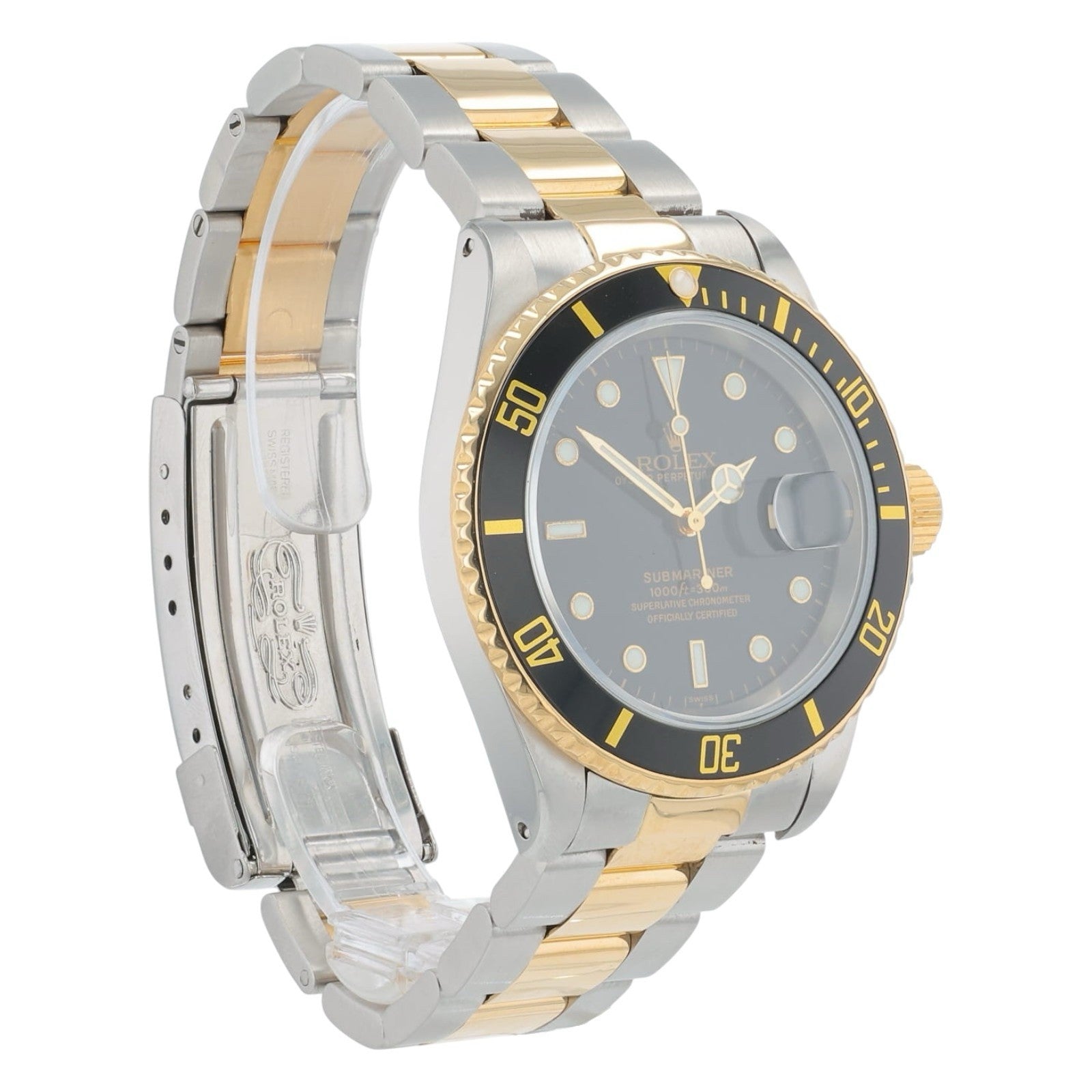 Rolex Submariner Date Gold & Steel Black Dial 40mm Automatic Men’s Watch 16613LN