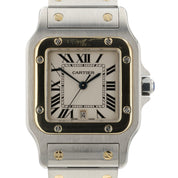 Cartier Santos Galbee Silver Dial 18k Yellow Gold & Steel 29mm Watch W20011C4