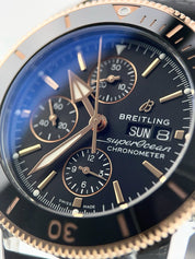 Breitling Superocean Steel & Gold Chrono Black Dial 44mm Automatic Mens U13313