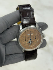 Breitling B25 Datora 42mm Premier Chronograph Calendar Moonphase Salmon AB2510