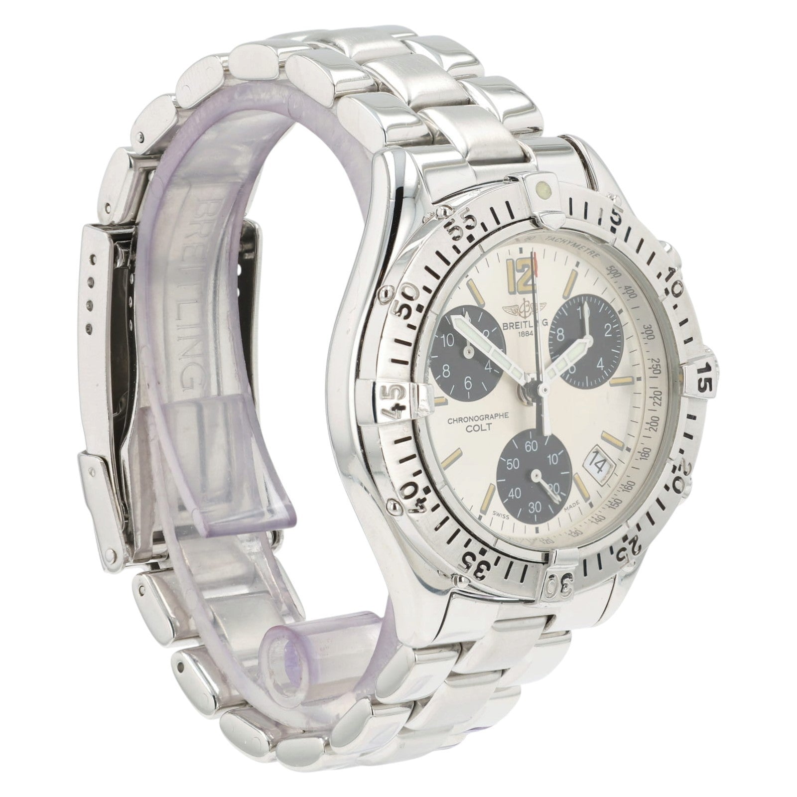 Breitling Colt Chronograph Silver Dial Stainless Steel 38mm Quartz Mens A53035
