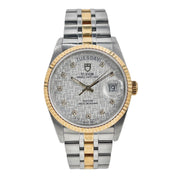 TUDOR Prince Two Tone Day Date Factory Diamond Men's Automatic Watch 76213