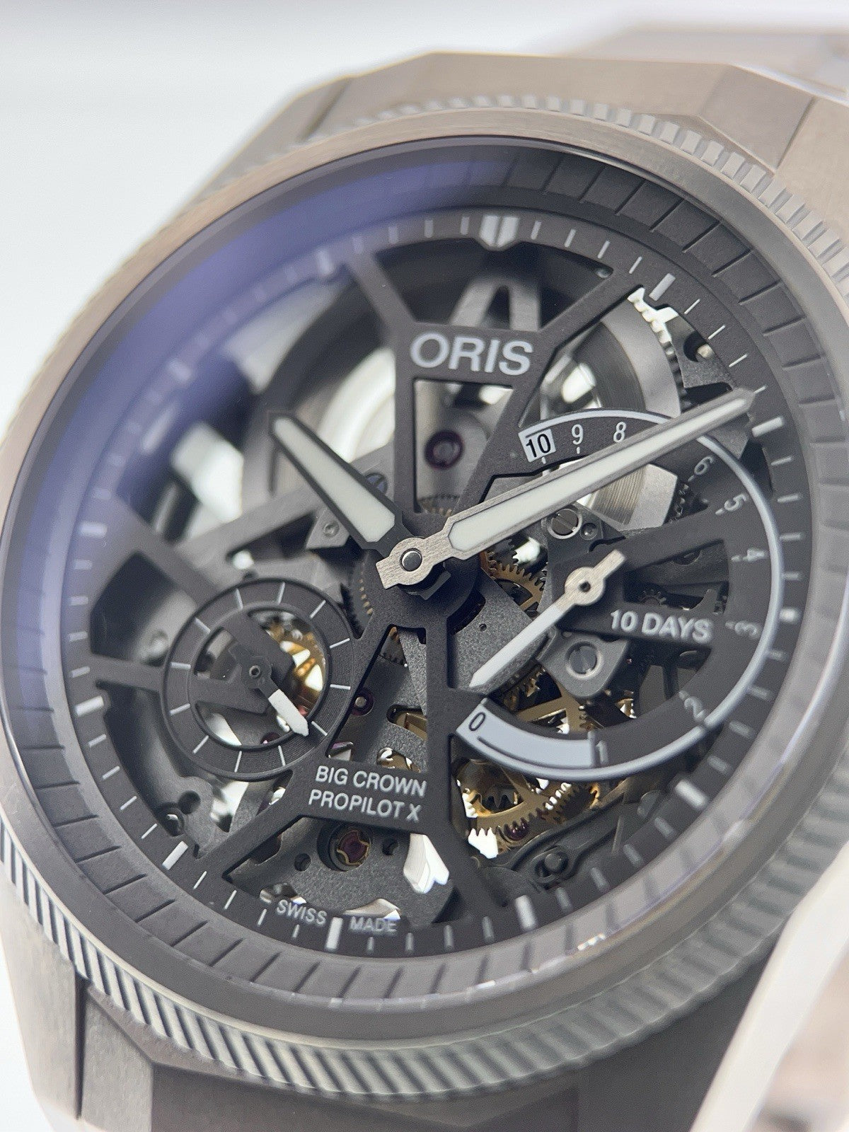 Oris ProPilot X Titanium Skeleton Dial 44mm Manual Wind Mens Watch 7759