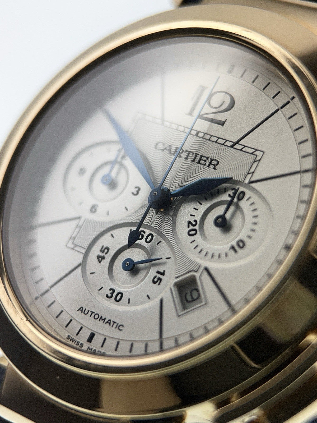 Cartier Pasha 18k Yellow Gold Silver Dial 42mm Automatic Men's Watch W3020151