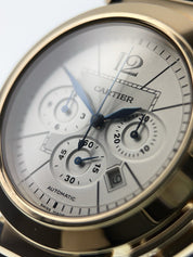 Cartier Pasha 18k Yellow Gold Silver Dial 42mm Automatic Men's Watch W3020151